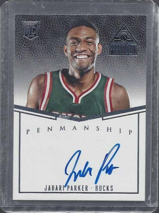 JABARI PARKER 2014-15 PANINI PARAMOUNT PENMANSHIP ON CARD AUTO RC #D 36/99