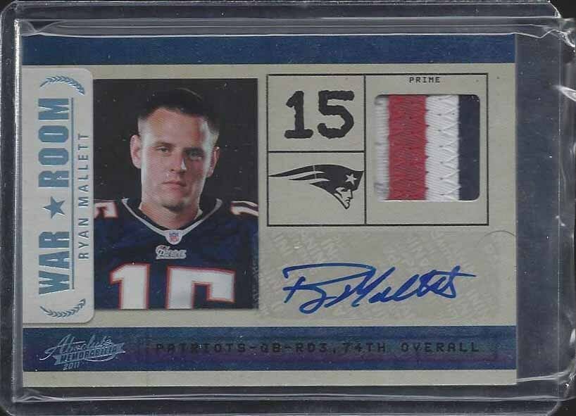 RYAN MALLETT 2011 ABSOLUTE WAR ROOM 3 COLOR PATCH ROOKIE AUTO RC #D 25/25