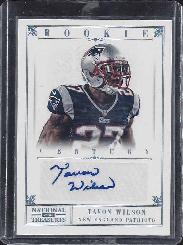 TAVON WILSON 2012 NATIONAL TREASURES CENTURY PLATINUM PATRIOTS AUTO RC #D 4/5
