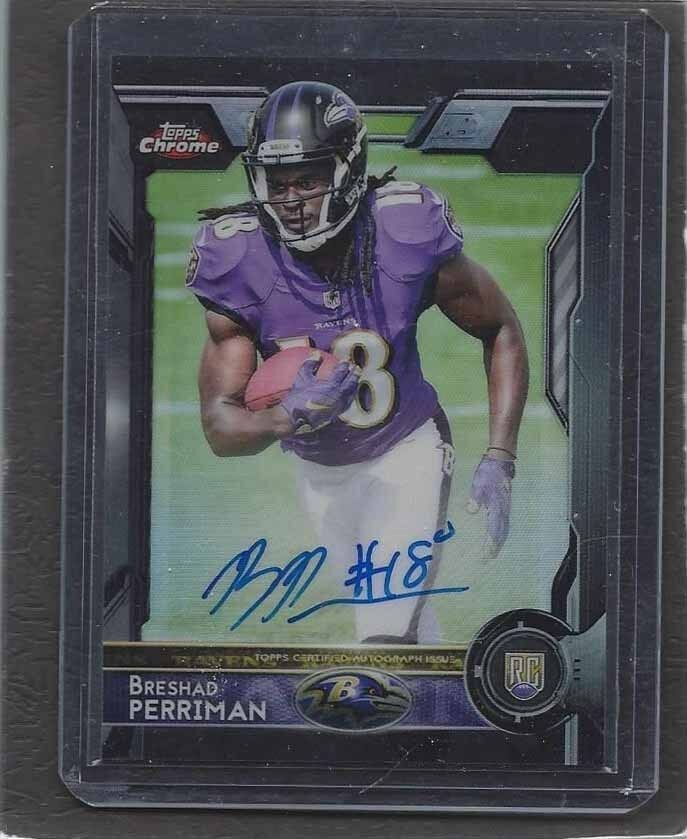 BRESHAD PERRIMAN 2015 TOPPS CHROME BLACK REFRACTOR ROOKIE ON CARD AUTO RC #D /25