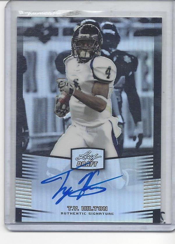 T.Y. HILTON 2012 LEAF DRAFT PRISMATIC REFRACTOR ON CARD ROOKIE AUTO RC #D /99