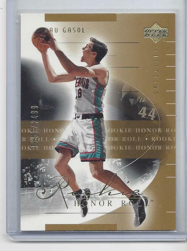 PAU GASOL 2001-02 UPPER DECK HONOR ROLL TRUE ROOKIE RC #D 1151/2499