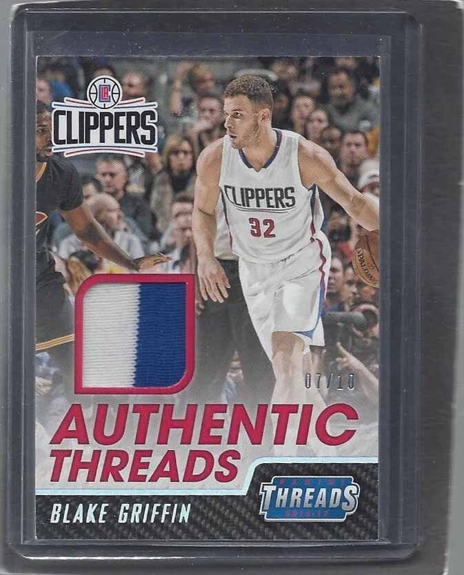BLAKE GRIFFIN 2016-17 PANINI AUTHENTIC THREADS 2 COLOR PATCH #D 7/10