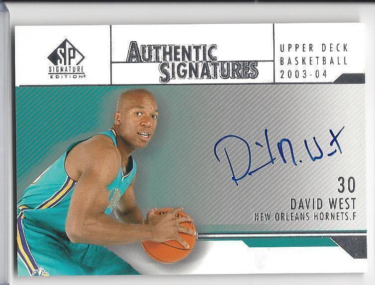DAVID WEST 2003-04 SP SIGNATURE AUTHENTIC SIGNATURES ON CARD AUTO RC