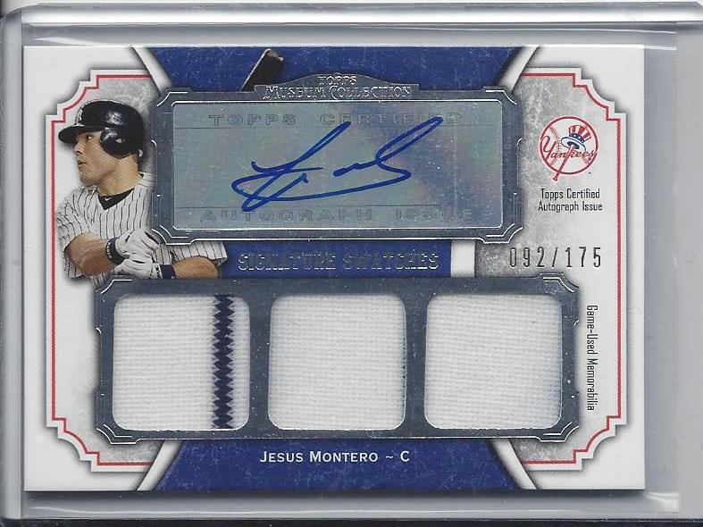 JESUS MONTERO 2012 TOPPS MUSEUM SIGNATURE SWATCHES TRIPLE JERSEY AUTO #D 92/175