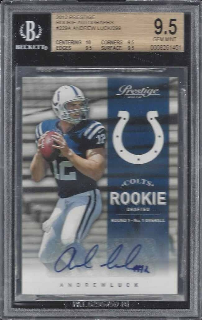 ANDREW LUCK 2012 PRESTIGE ROOKIE AUTO COLTS RC #D /299 BGS 9.5 w/ 10 AU GEM MINT