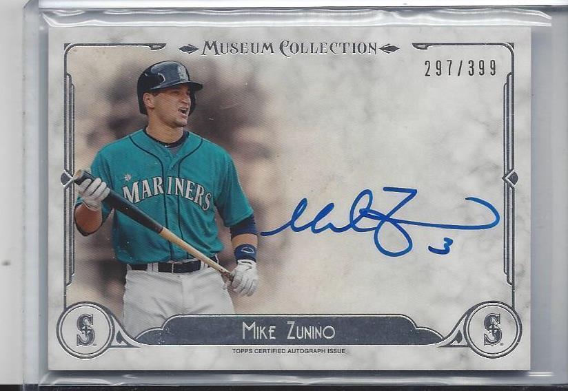 MIKE ZUNINO 2014 TOPPS MUSEUM MARINERS ON CARD AUTO #D 297/399