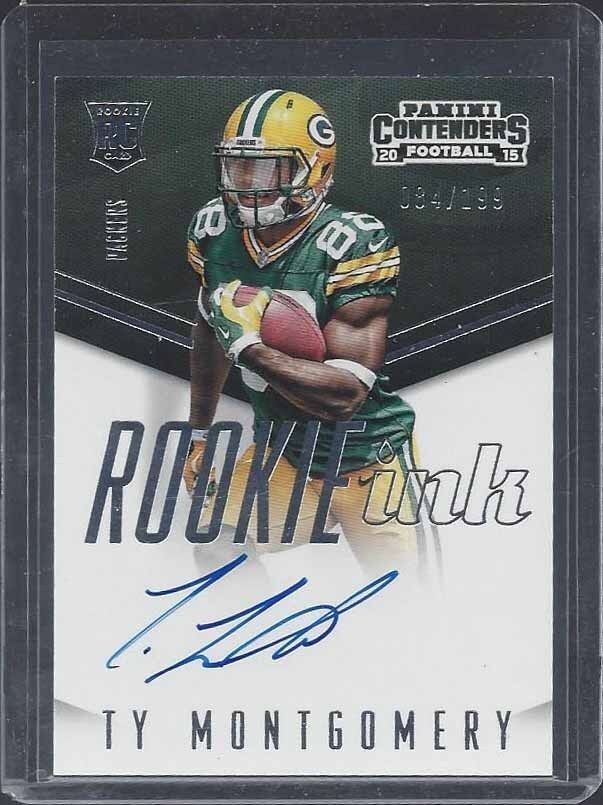 TY MONTGOMERY 2015 PANINI CONTENDERS ROOKIE INK ON CARD AUTO RC #D 84/199