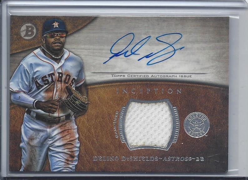 DELINO DESHIELDS JR. 2015 BOWMAN INCEPTION ASTROS PROSPECT JERSEY AUTO