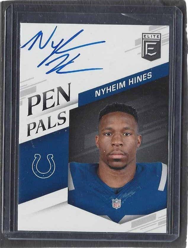 NYHEIM HINES 2018 ELITE PEN PALS COLTS BLUE INK ON CARD SP ROOKIE AUTO RC