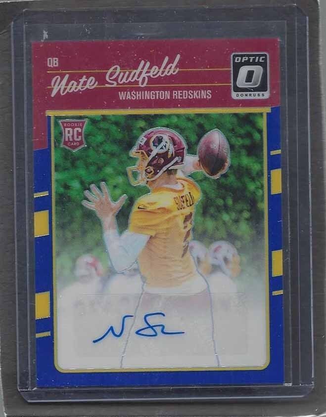 NATE SUDFELD 2016 DONRUSS OPTIC BLUE HOLO ROOKIE AUTO RC #D 31/75