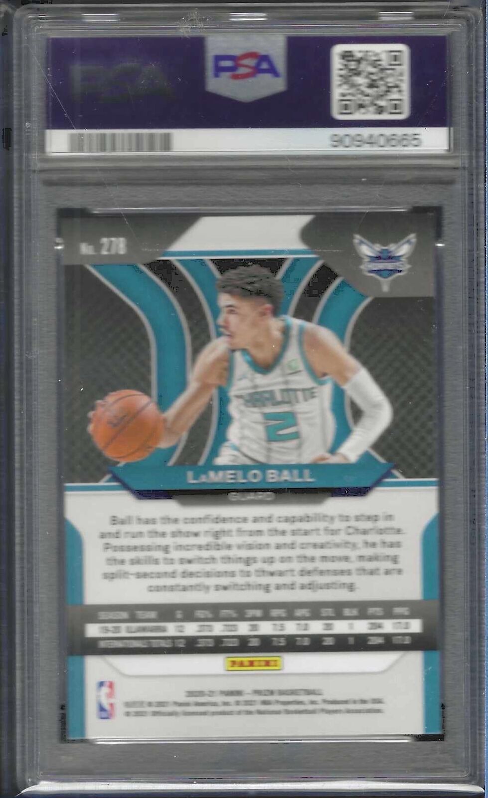 LAMELO BALL 2020 PANINI PRIZM ROOKIE RC #278 PSA 9 MINT