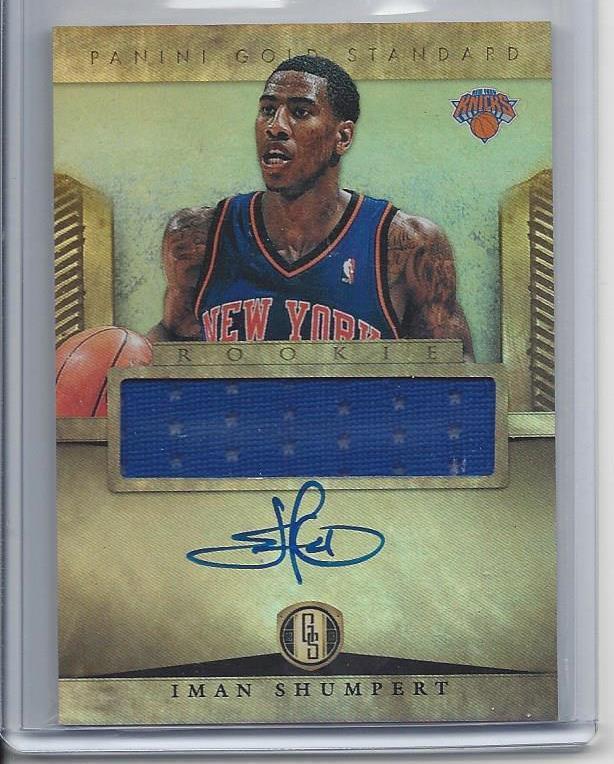 IMAN SHUMPERT 2012-13 PANINI GOLD STANDARD KNICKS JERSEY ON CARD AUTO RC #252