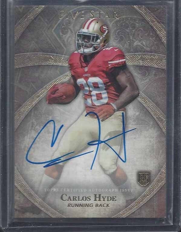 CARLOS HYDE 2014 TOPPS 5 FIVE STAR 49ERS ON CARD ROOKIE AUTO RC