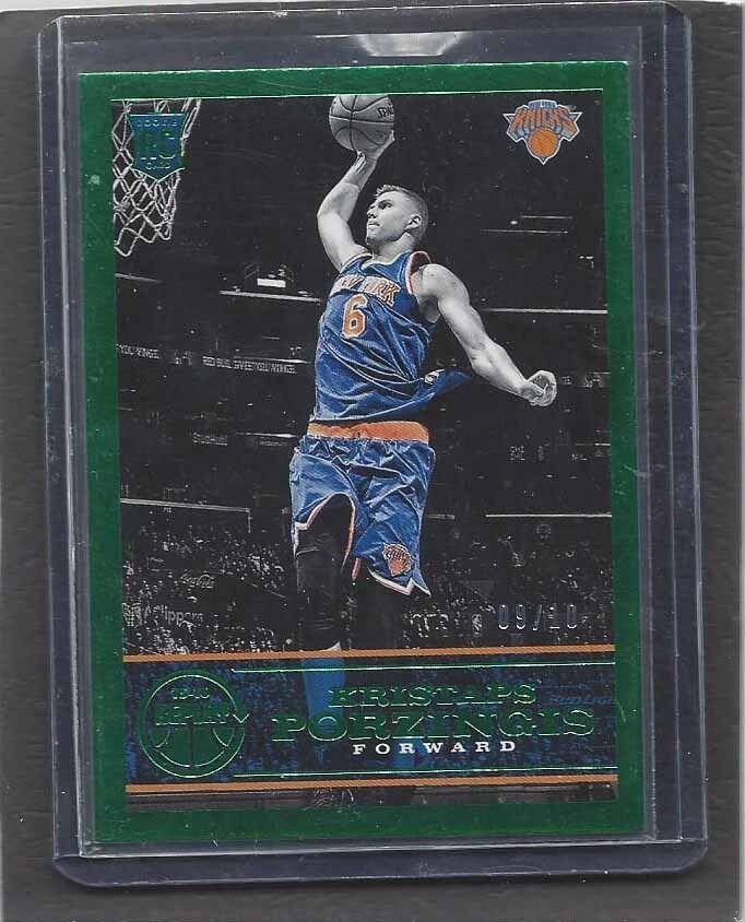 KRISTAPS PORZINGIS 2015-16 PANINI REPLAY GREEN ROOKIE RC #D 9/10