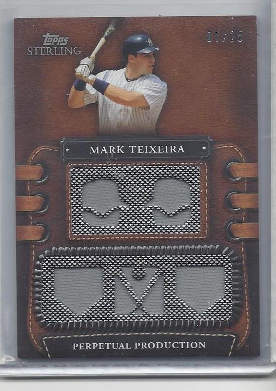 MARK TEIXEIRA 2010 TOPPS BOWMAN STERLING 5 PIECE YANKEES JERSEY #D 7/25