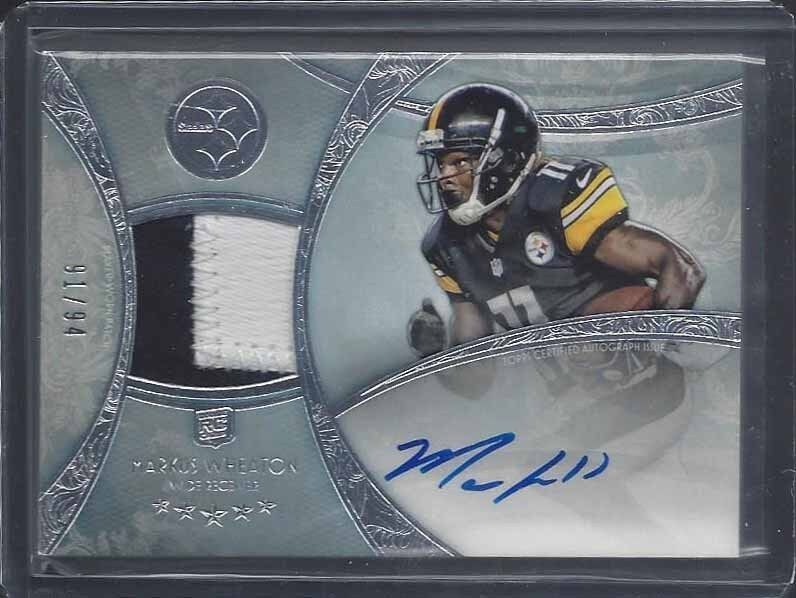 MARKUS WHEATON 2013 TOPPS FIVE STAR RPA STEELERS 2 COLOR PATCH AUTO RC #D 91/94