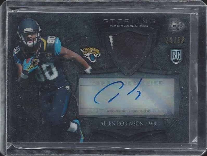 ALLEN ROBINSON 2014 BOWMAN STERLING BLACK REFRACTOR 2 CLR PATCH AUTO RC #D 23/50