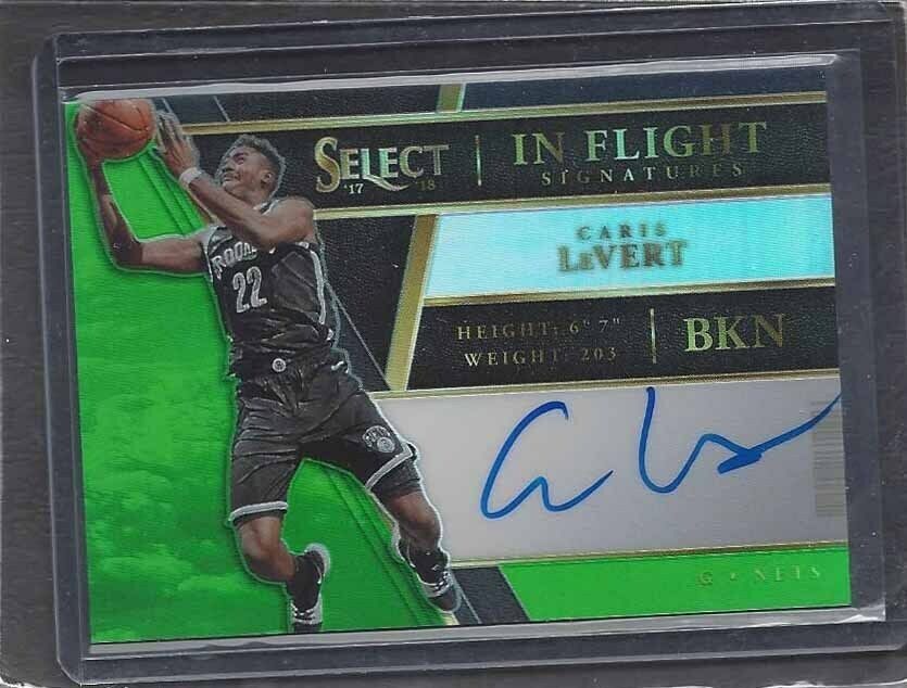 CARIS LEVERT 2017-18 SELECT IN FLIGHT SIGS GREEN PRIZM ON CARD AUTO #D 23/65