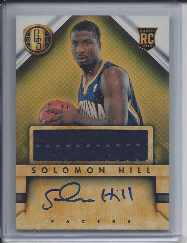 SOLOMON HILL 2013-14 GOLD STANDARD PACERS JERSEY ON CARD AUTO RC #243