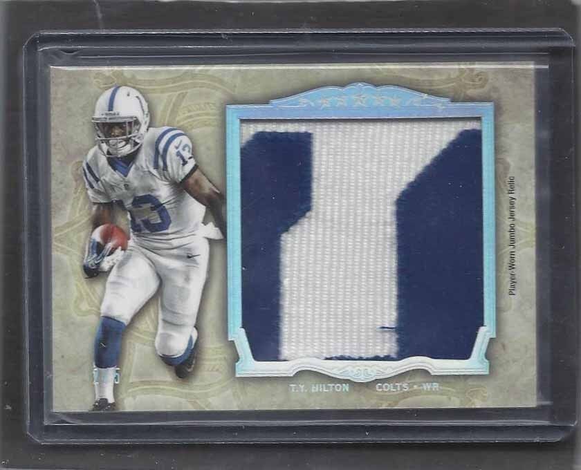 T.Y. HILTON 2012 TOPPS 5 FIVE STAR RAINBOW PLATINUM JUMBO ROOKIE PATCH RC #D 2/5