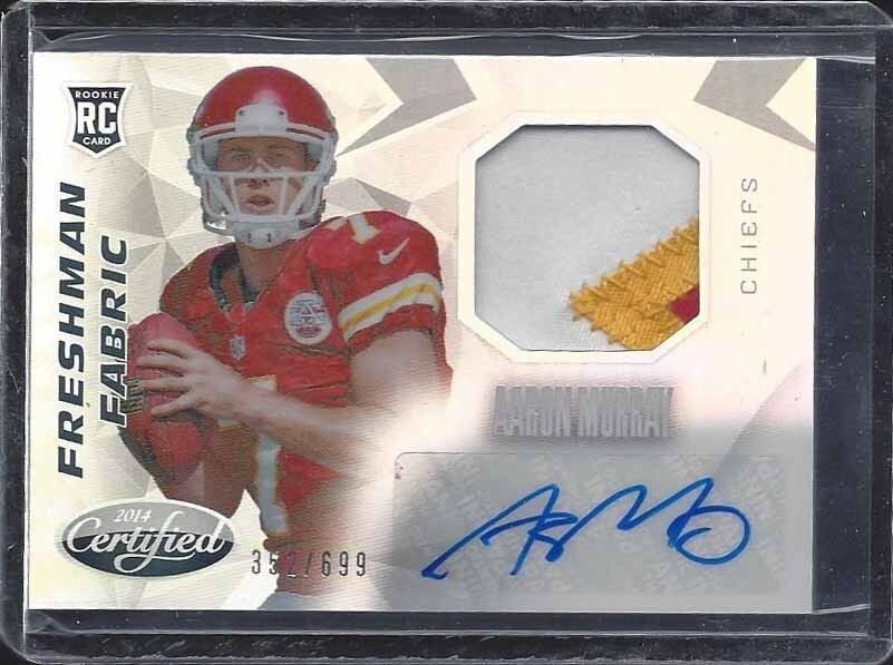 AARON MURRAY 2014 CERTIFIED FRESHMAN FABRIC RPA 3 COLOR PATCH AUTO RC #D 352/699
