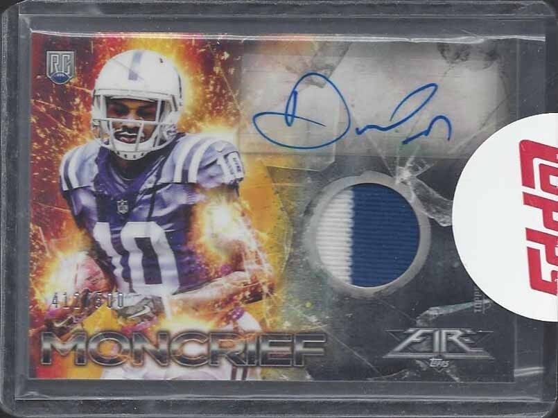 DONTE MONCRIEF 2014 TOPPS FIRE RPA COLTS ROOKIE PATCH AUTO RC #D /500