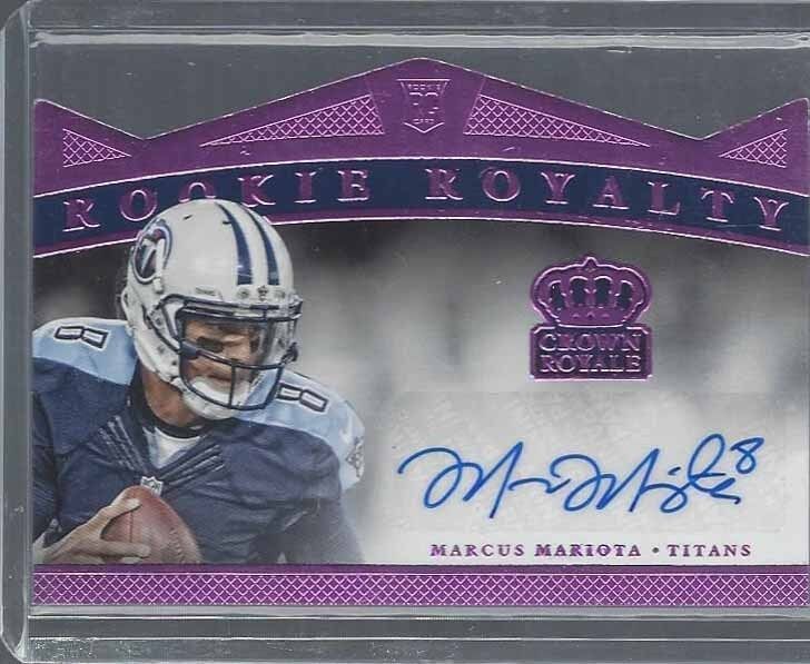 MARCUS MARIOTA 2015 CROWN ROYALE ROOKIE ROYALTY PURPLE DIE CUT AUTO RC #D 5/5
