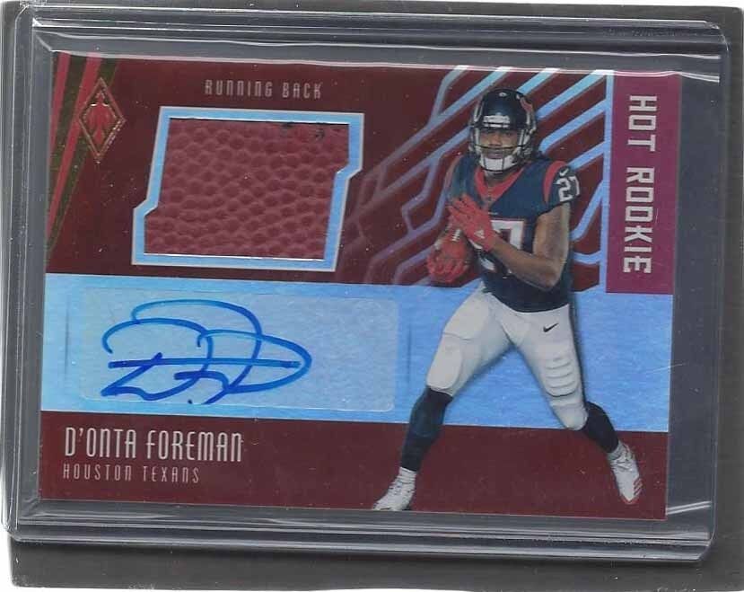 D'ONTA FOREMAN 2017 PANINI PHOENIX HOT ROOKIE TEXANS BALL AUTO RC #D 219/299