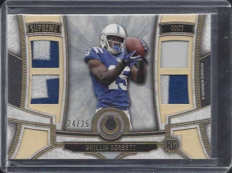 PHILLIP DORSETT 2015 TOPPS SUPREME GOLD COLTSS QUAD ROOKIE PATCH RC #D 24/25