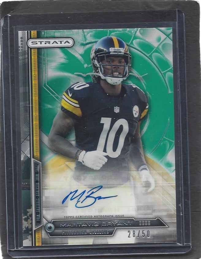 MARTAVIS BRYANT 2014 TOPPS STRATA AQUA STEELERS ROOKIE AUTO RC #D 28/50