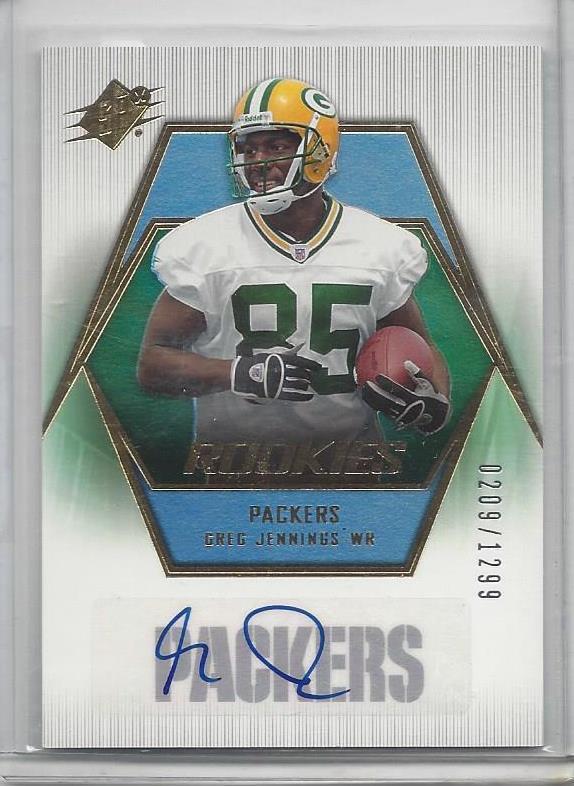 GREG JENNINGS 2006 SPX PACKERS ROOKIE AUTO RC #D 209/1299