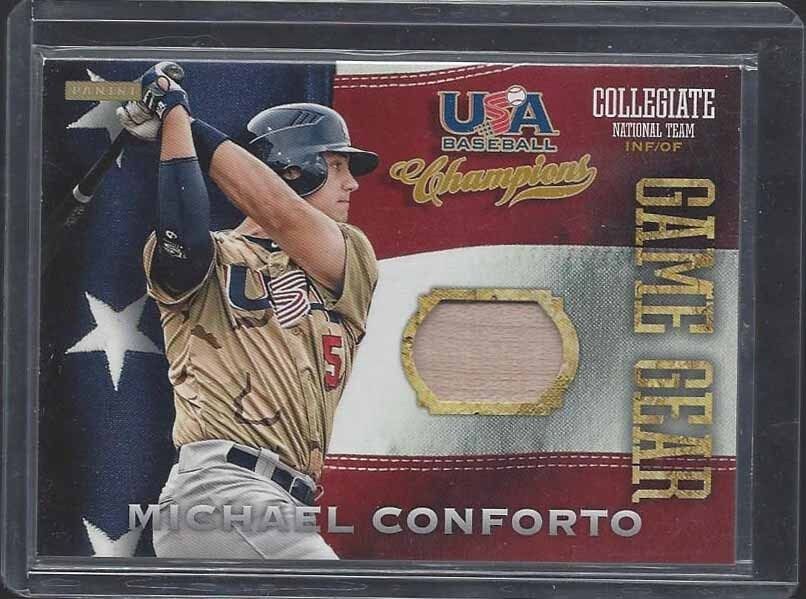 MICHAEL CONFORTO 2013 PANINI USA COLLEGIATE GAME GEAR GAME USED BAT #2