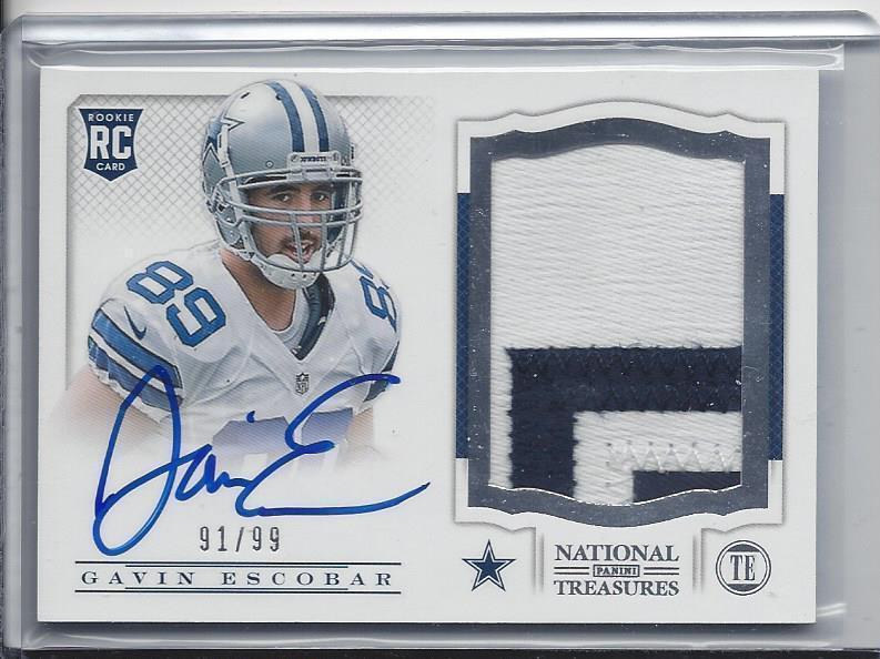 GAVIN ESCOBAR 2013 NATIONAL TREASURES RPA 2 CLR 4 BREAK PATCH AUTO RC #D 91/99