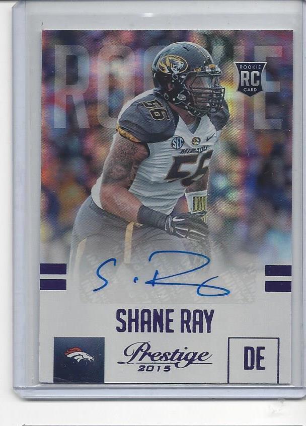 SHANE RAY 2015 PRESTIGE PURPLE BRONCOS ROOKIE AUTO RC #D 80/100