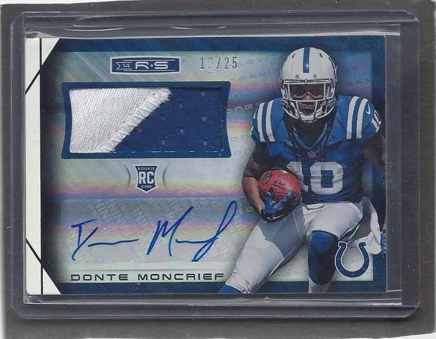 1/1 DONTE MONCRIEF 2014 ROOKIES STARS LONGEVITY PATCH AUTO RC #D 10/25 JSY #10 !