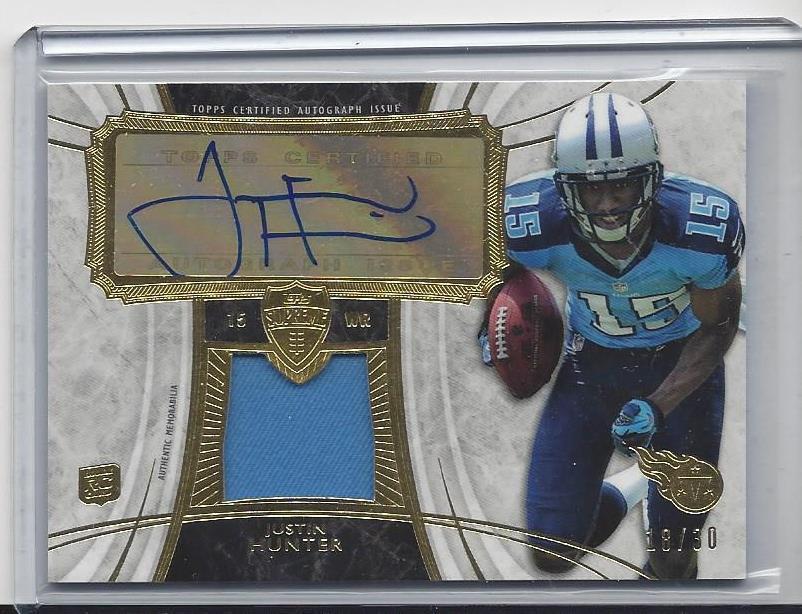 JUSTIN HUNTER 2013 TOPPS SUPREME ROOKIE JERSEY AUTO RC #D 18/30