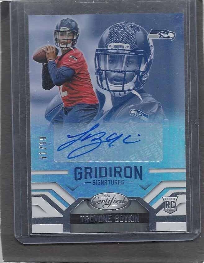 TREVONE BOYKIN 2016 CERTIFIED GRIDIRON SIGNATURES ROOKIE AUTO RC #D 71/99