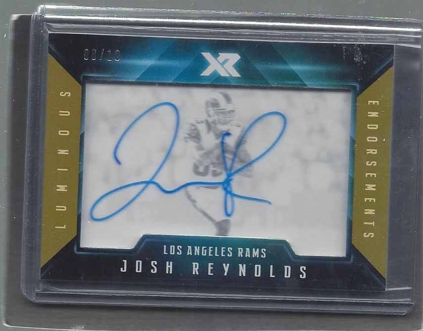 JOSH REYNOLDS 2017 PANINI XR LUMINOUS GOLD ON CARD ROOKIE AUTO RC #D 8/10