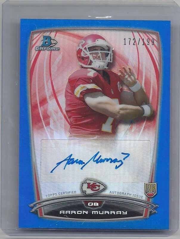 AARON MURRAY 2014 BOWMAN CHROME BLUE REFRACTOR ROOKIE AUTO RC #D 172/199