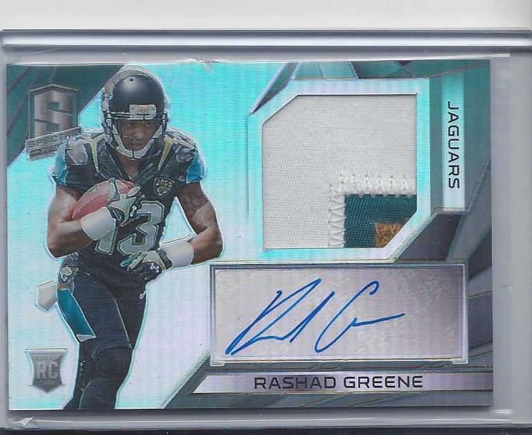 RASHAD GREENE 2015 PANINI SPECTRA PRIZM JUMBO JAGUARS ROOKIE PATCH AUTO RC /99