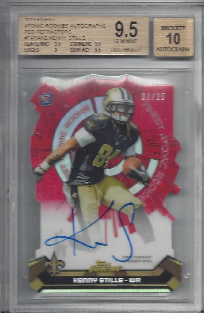 KENNY STILLS 2013 FINEST ATOMIC RED REFRACTOR DIE CUT AUTO RC /25 BGS 9.5 10 AU