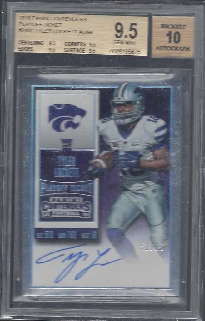 TYLER LOCKETT 2015 CONTENDERS PLAYOFF TICKET COLLEGE VAR. AUTO RC /99 BGS 9.5 10