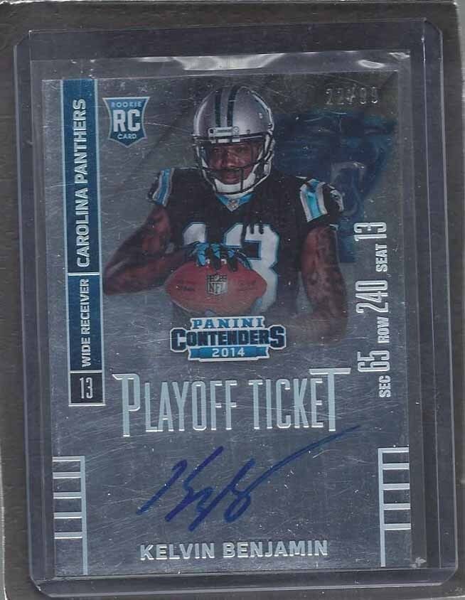 KELVIN BENJAMIN 2014 CONTENDERS PLAYOFF TICKET ON CARD ROOKIE AUTO RC #D 22/99