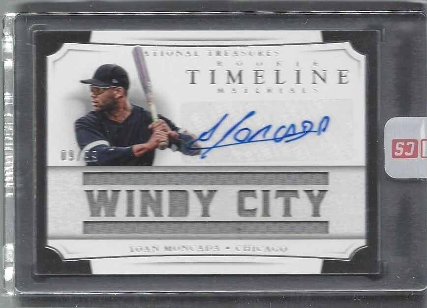 YOAN MONCADA 2017 NATIONAL TREASURES WINDY CITY TIMELINE JERSEY AUTO #D 9/99