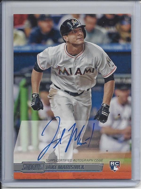 JAKE MARISNICK 2014 STADIUM CLUB ON CARD AUTO RC