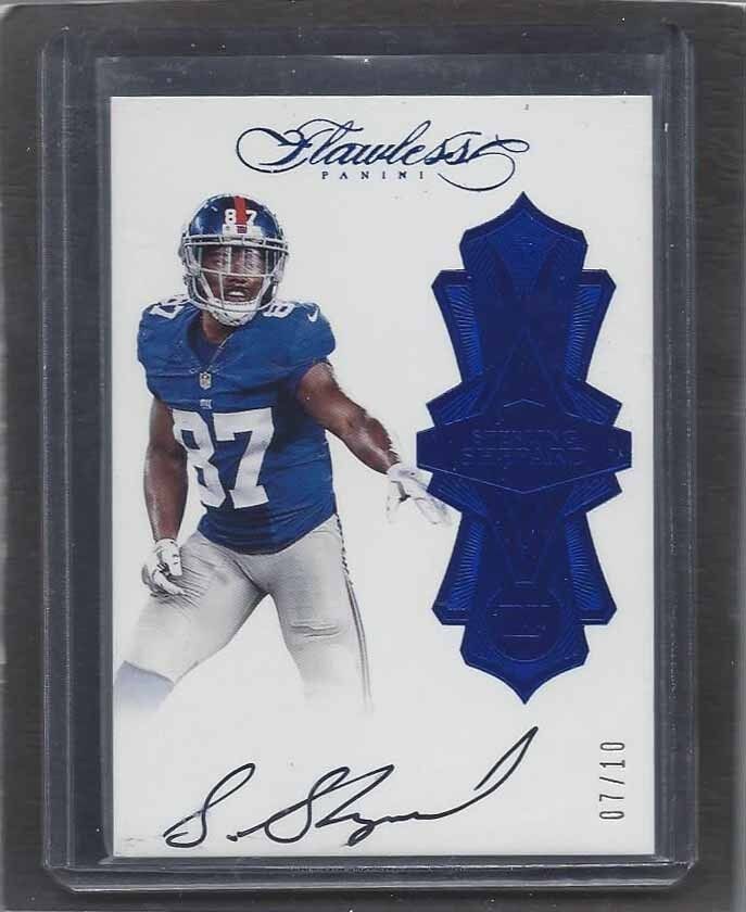 STERLING SHEPARD 2016 FLAWLESS SAPPHIRE BLUE ON CARD ROOKIE AUTO RC #D 7/10