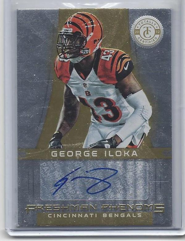 GEORGE ILOKA 2012 TOTALLY CERTIFIED FRESHMAN PHENOMS GOLD BENGALS AUTO RC #D /25