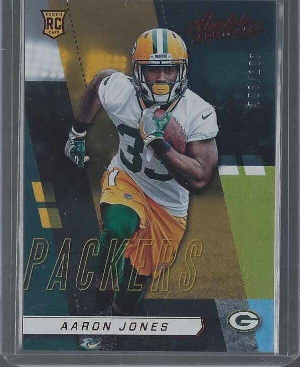 AARON JONES 2017 ABSOLUTE RED PACKERS ROOKIE RC #D 6/100