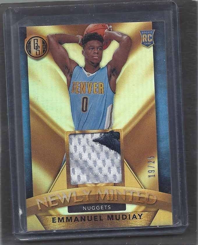 EMMANUEL MUDIAY 2015-16 GOLD STANDARD NEWLY MINTED 3 COLOR ROOKIE PATCH RC /25